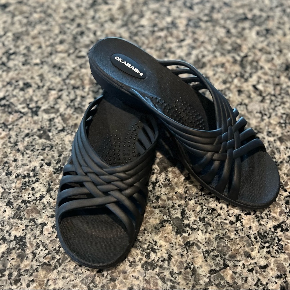 Okabashi Venice Slide - Black - Medium 6.5-7.5